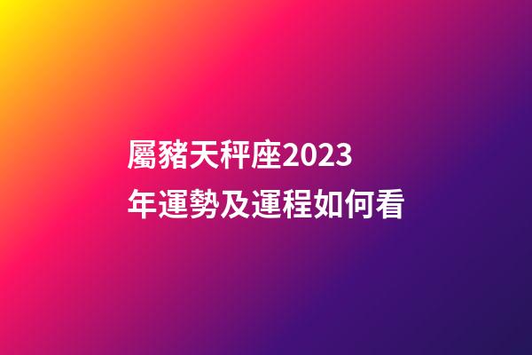 屬豬天秤座2023年運勢及運程如何看-第1張-星座運勢-玄機派