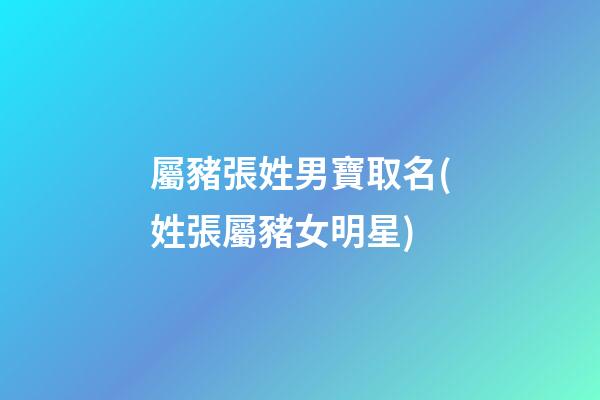 屬豬張姓男寶取名(姓張屬豬女明星)