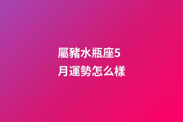 屬豬水瓶座5月運勢怎么樣-第1張-星座運勢-玄機派