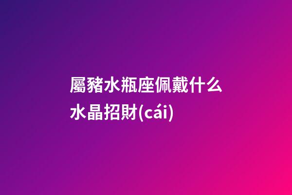 屬豬水瓶座佩戴什么水晶招財(cái)