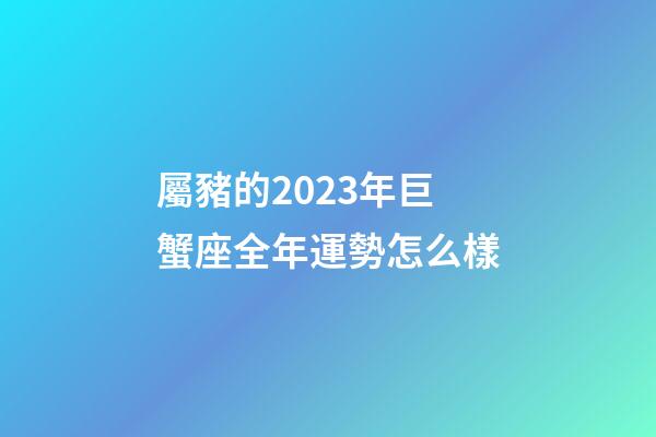 屬豬的2023年巨蟹座全年運勢怎么樣-第1張-星座運勢-玄機派
