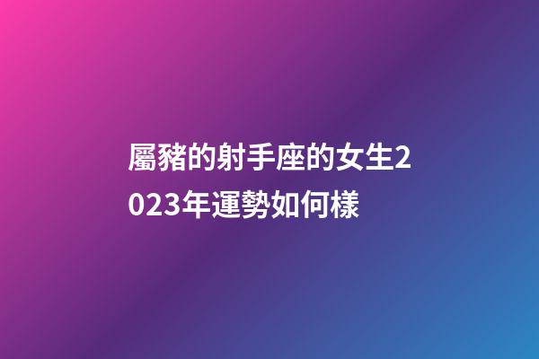 屬豬的射手座的女生2023年運勢如何樣-第1張-星座運勢-玄機派