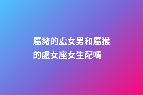 屬豬的處女男和屬猴的處女座女生配嗎