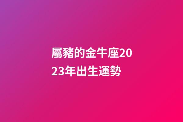 屬豬的金牛座2023年出生運勢-第1張-星座運勢-玄機派