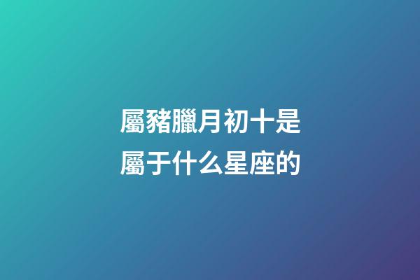 屬豬臘月初十是屬于什么星座的-第1張-星座運(yùn)勢-玄機(jī)派