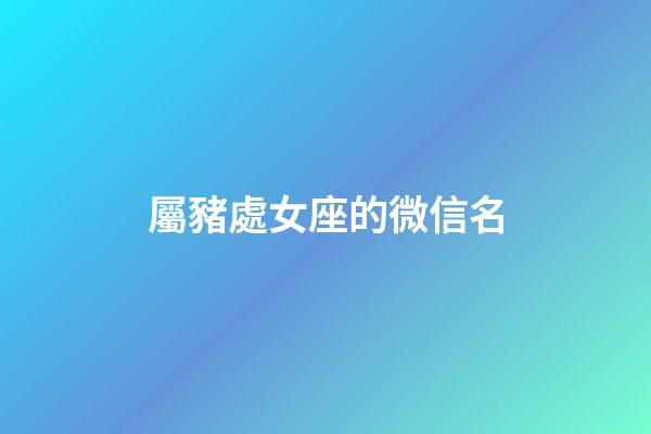 屬豬處女座的微信名-第1張-星座運(yùn)勢-玄機(jī)派