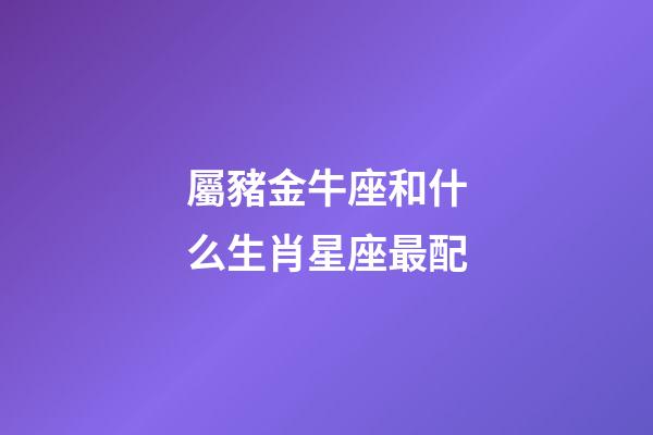 屬豬金牛座和什么生肖星座最配-第1張-星座運勢-玄機派