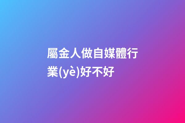 屬金人做自媒體行業(yè)好不好