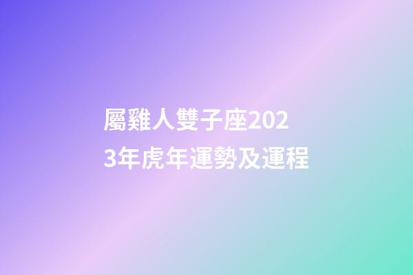屬雞人雙子座2023年虎年運勢及運程-第1張-星座運勢-玄機派