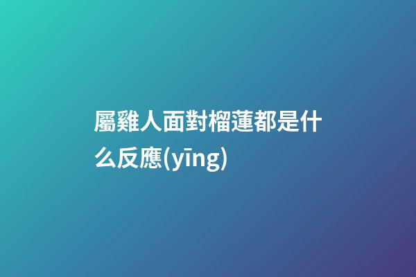 屬雞人面對榴蓮都是什么反應(yīng)