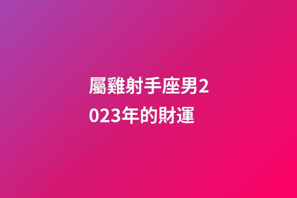 屬雞射手座男2023年的財運