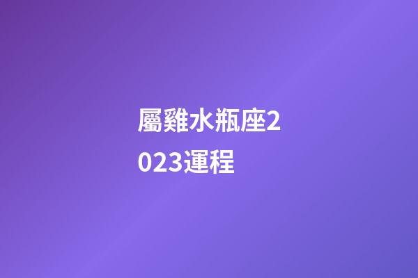 屬雞水瓶座2023運程-第1張-星座運勢-玄機派