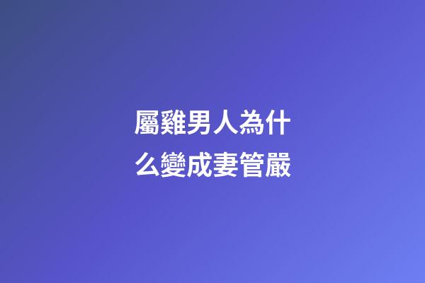 屬雞男人為什么變成妻管嚴