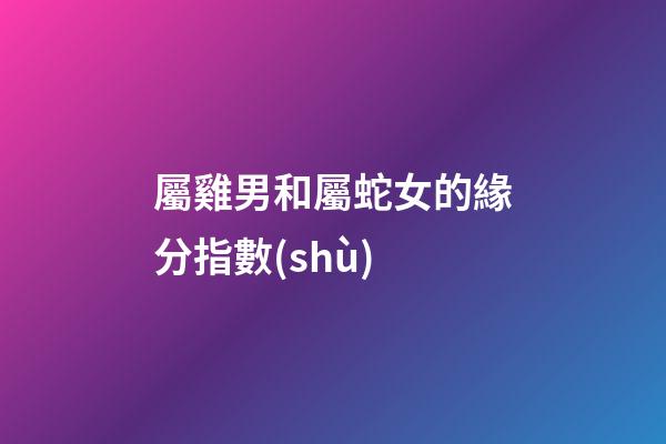 屬雞男和屬蛇女的緣分指數(shù)