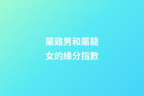 屬雞男和屬龍女的緣分指數