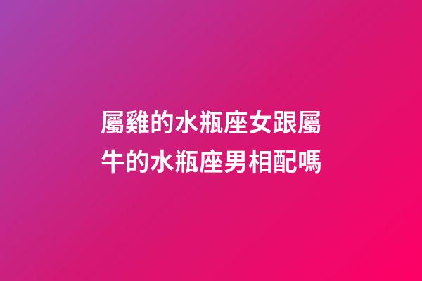 屬雞的水瓶座女跟屬牛的水瓶座男相配嗎-第1張-星座運勢-玄機派