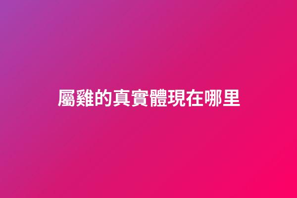 屬雞的真實體現在哪里