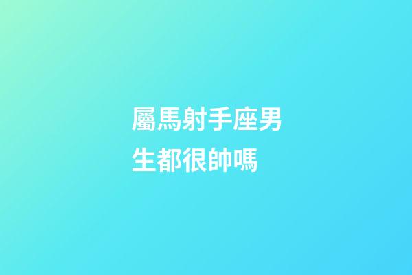 屬馬射手座男生都很帥嗎