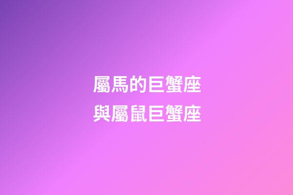 屬馬的巨蟹座與屬鼠巨蟹座-第1張-星座運(yùn)勢(shì)-玄機(jī)派