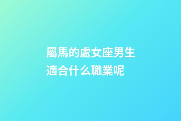 屬馬的處女座男生適合什么職業呢-第1張-星座運勢-玄機派