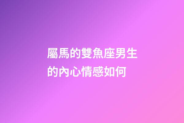 屬馬的雙魚座男生的內心情感如何-第1張-星座運勢-玄機派