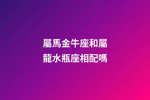 屬馬金牛座和屬龍水瓶座相配嗎-第1張-星座運勢-玄機派