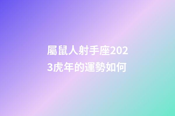 屬鼠人射手座2023虎年的運勢如何-第1張-星座運勢-玄機派