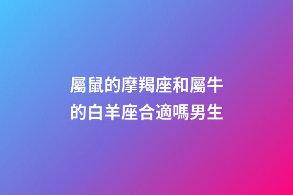 屬鼠的摩羯座和屬牛的白羊座合適嗎男生-第1張-星座運勢-玄機派