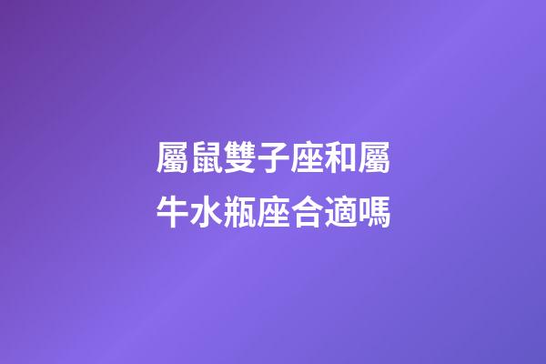 屬鼠雙子座和屬牛水瓶座合適嗎-第1張-星座運勢-玄機派