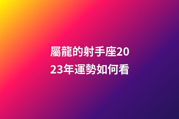 屬龍的射手座2023年運勢如何看-第1張-星座運勢-玄機派