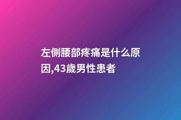左側腰部疼痛是什么原因,43歲男性患者-第1張-觀點-玄機派