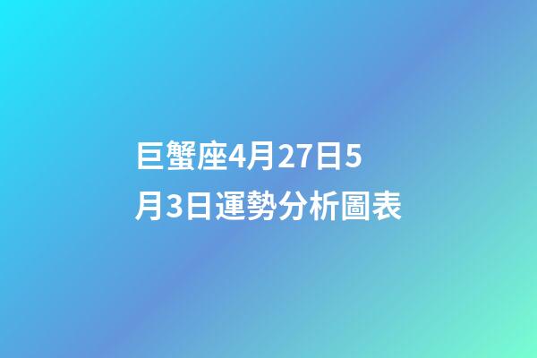 巨蟹座4月27日5月3日運勢分析圖表-第1張-星座運勢-玄機派