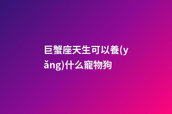 巨蟹座天生可以養(yǎng)什么寵物狗-第1張-星座運(yùn)勢-玄機(jī)派