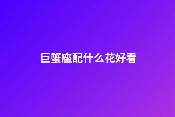 巨蟹座配什么花好看