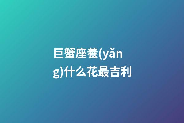 巨蟹座養(yǎng)什么花最吉利-第1張-星座運勢-玄機派