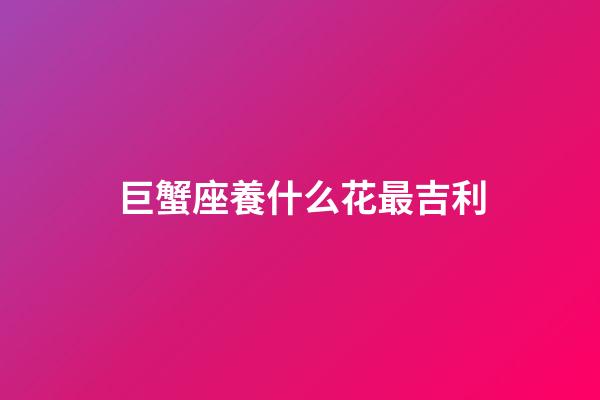 巨蟹座養什么花最吉利