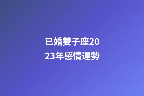 已婚雙子座2023年感情運勢-第1張-星座運勢-玄機派