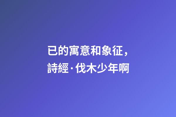 已的寓意和象征，詩經·伐木少年啊-第1張-觀點-玄機派