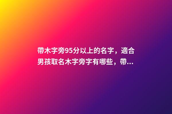 帶木字旁95分以上的名字，適合男孩取名木字旁字有哪些，帶木字旁的男寶寶-第1張-公司起名-玄機派