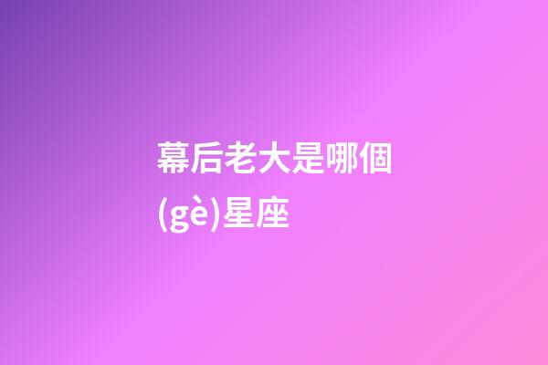 幕后老大是哪個(gè)星座-第1張-星座運(yùn)勢-玄機(jī)派
