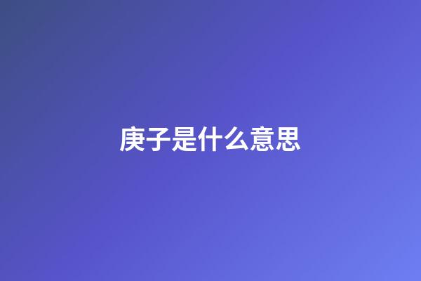 庚子是什么意思