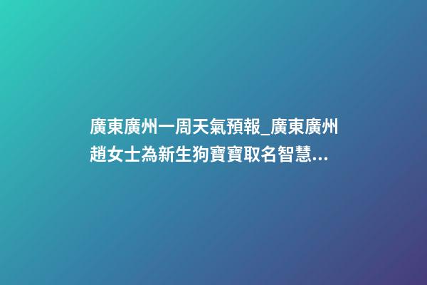 廣東廣州一周天氣預報_廣東廣州趙女士為新生狗寶寶取名智慧型套餐-第1張-公司起名-玄機派
