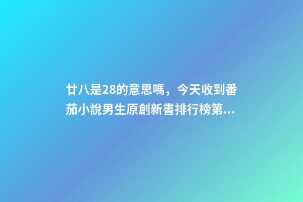 廿八是28的意思嗎，今天收到番茄小說男生原創新書排行榜第28名是什么意思-第1張-觀點-玄機派