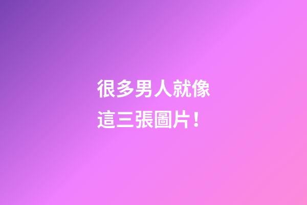 很多男人就像這三張圖片！