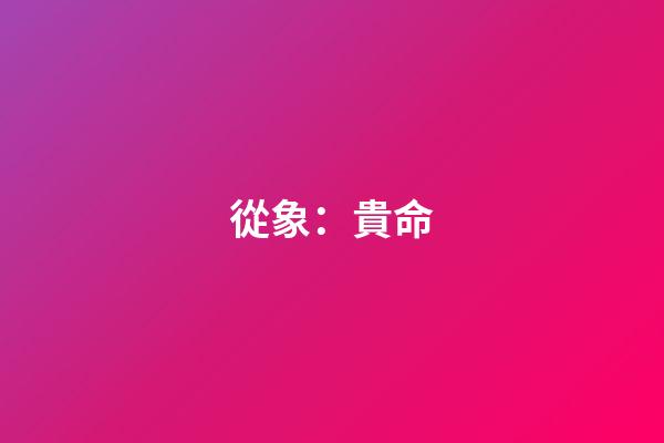 從象：貴命