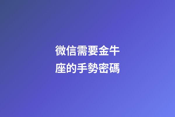 微信需要金牛座的手勢密碼
