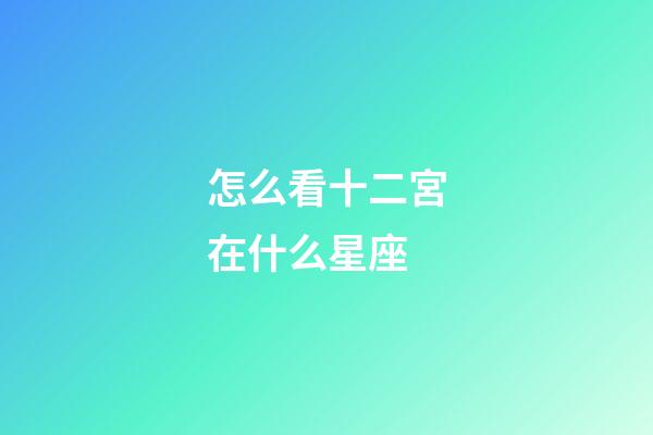 怎么看十二宮在什么星座-第1張-星座運勢-玄機派