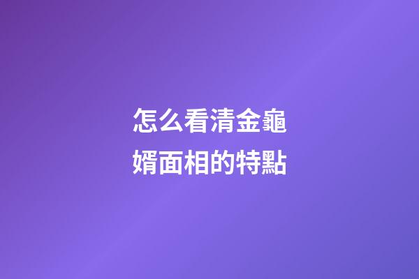 怎么看清金龜婿面相的特點