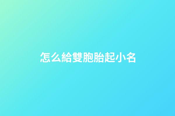 怎么給雙胞胎起小名(怎么給雙胞胎起名字)-第1張-寶寶起名-玄機派