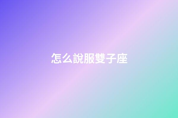 怎么說服雙子座-第1張-星座運勢-玄機派